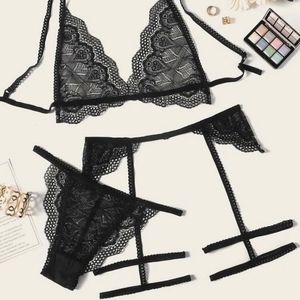 Shein lace bra panty garter bundle lace